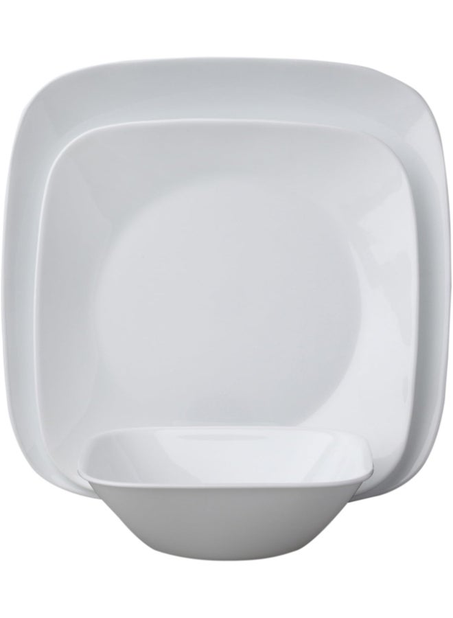 Corelle طقم أدوات المائدة من كوريل فيتريل زجاج أبيض نقي - 18 قطعة - Image 1